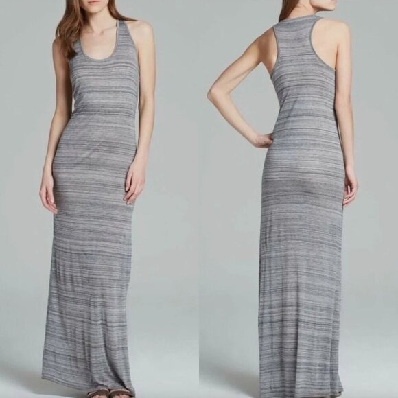 Vince Heathered Grey Lightweight Soft Jersey Racerback Scoop Neck Maxi Dress - Picture 6 of 6